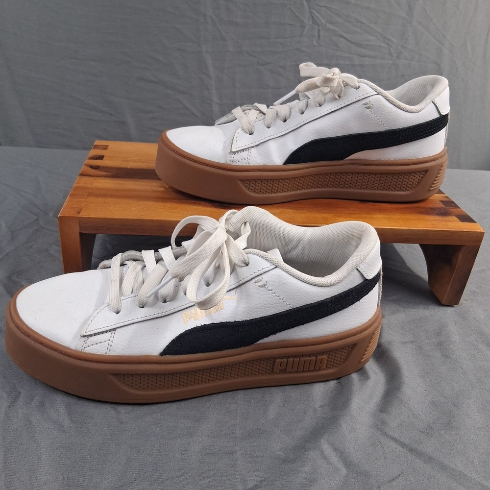 Puma Platform Sneakers White Gum Sole Women's Size 7.5